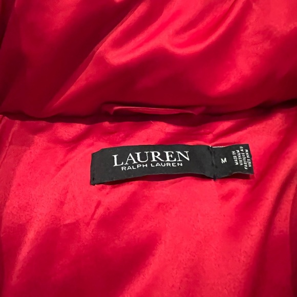 RALPH LAUREN Womens Satin Down Filled Coat RED Puffer Size Medium M NWOT - Picture 5 of 8